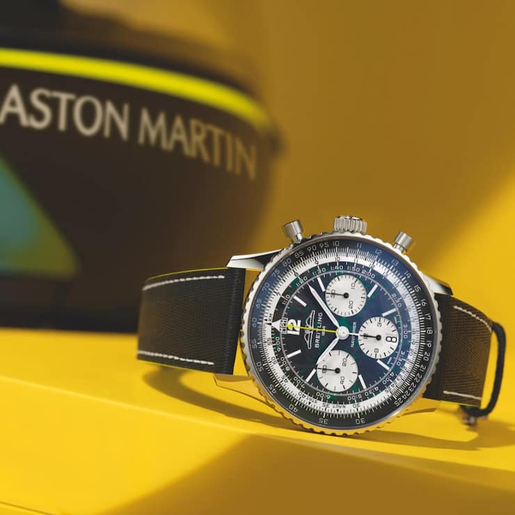<p>Breitling wagt den Sprung in die Formel 1 und setzt auf eine Partnerschaft mit Aston Martin.</p>