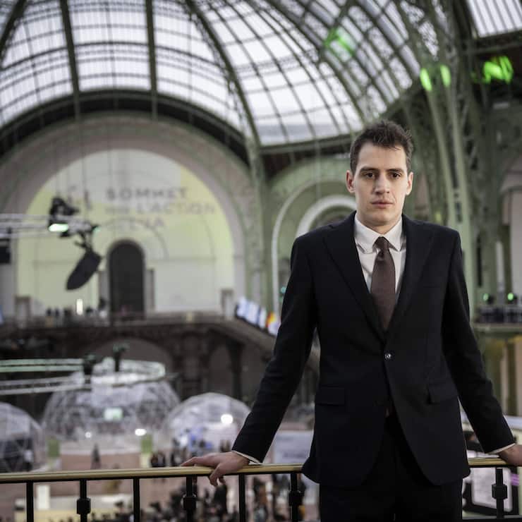 <p>Der Gründer von Mistral AI, Arthur Mensch, am AI Action Summit in Paris.</p>