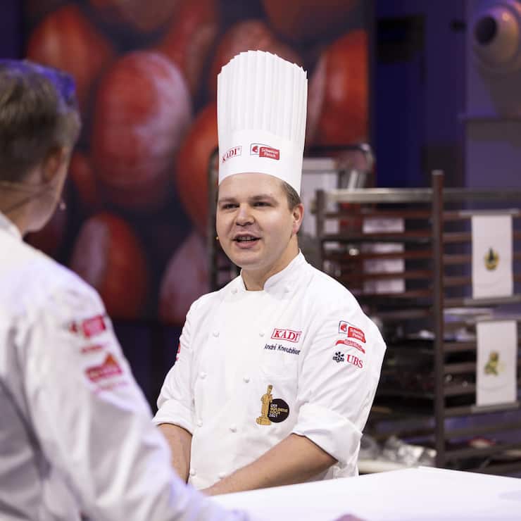 <p>André Kneubühler beim Wettkampf «Der Goldene Koch» im Jahr 2021.</p>