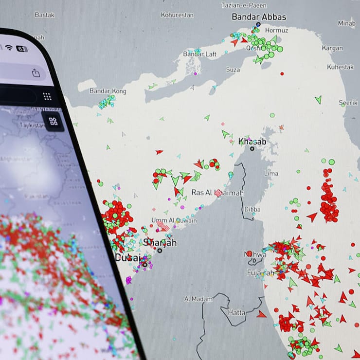 MarineTraffic And Strait Of Hormuz Photo Illustrations