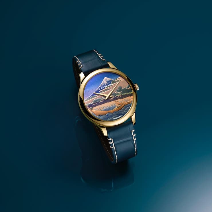 <p>Die L.U.C XP Urushi Ukiyo-e ist eine auf acht Stück limitierte Uhr aus der neuen Serie. Ihr Zifferblatt zeigt eine Ansicht des Bergs Fuji.</p>