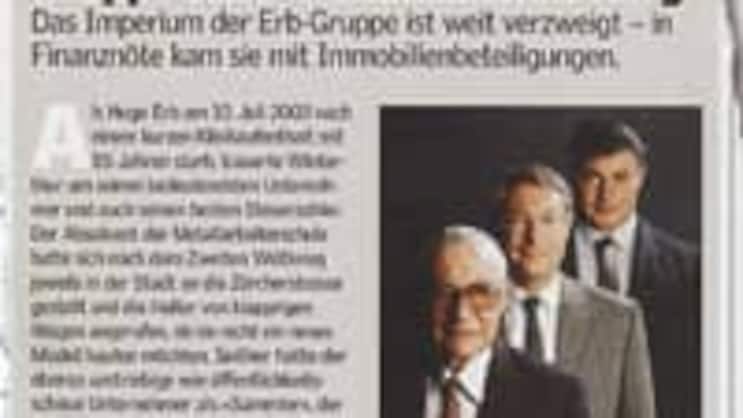 Ende November brachte die BILANZ mit diesem Artikel den Fall Erb an die Öffentlichkeit.