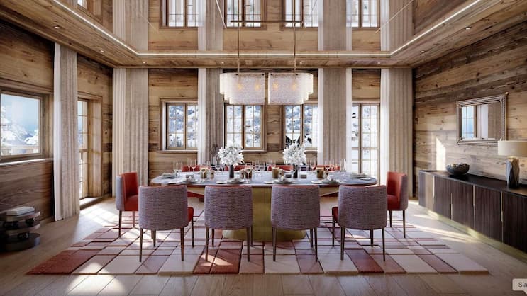 Der Essbereich im Chalet: Der Gebäude-Komplex wird jährlich für 12 bis 14 Millionen Franken vermietet.