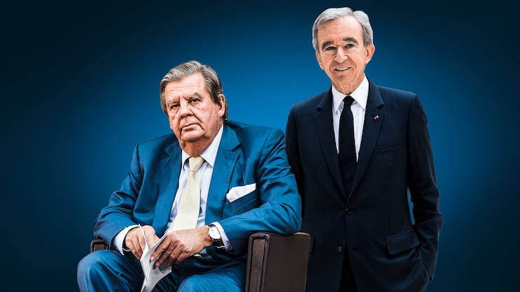 Vor glanzvollen Zeiten: Richemont-Patron Johann Rupert (l.) und LVMH-Taktgeber Bernard Arnault.