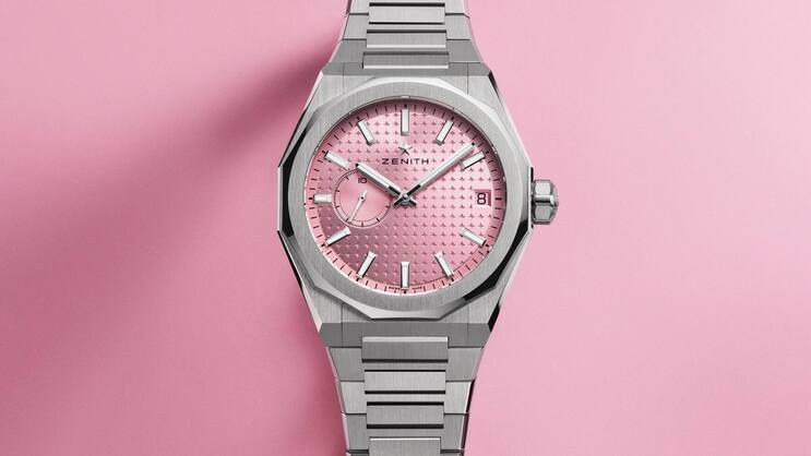 Die Uhr Defy Skyline Pink steht ganz im Zeichen der «Breast Cancer Awareness». Ein Teil des Umsatzes spendet Zenith.