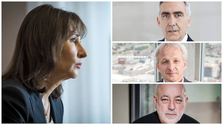 ROCHADE: Wenn Suzanne Thoma 2022 das Sulzer-Präsidium von Peter Löscher (o.r.) übernimmt, dürfte auch CEO Grég Poux-Guillaume (Mitte) gehen. Thoma pflegt gute Beziehungen zu Grossaktionär Viktor Vekselberg.