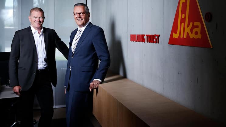 Schwächere Dynamik: Sika-Präsident Paul Hälg (r.) und CEO Paul Schuler enttäuschten im ersten Halbjahr 2019 für einmal die Aktionäre.