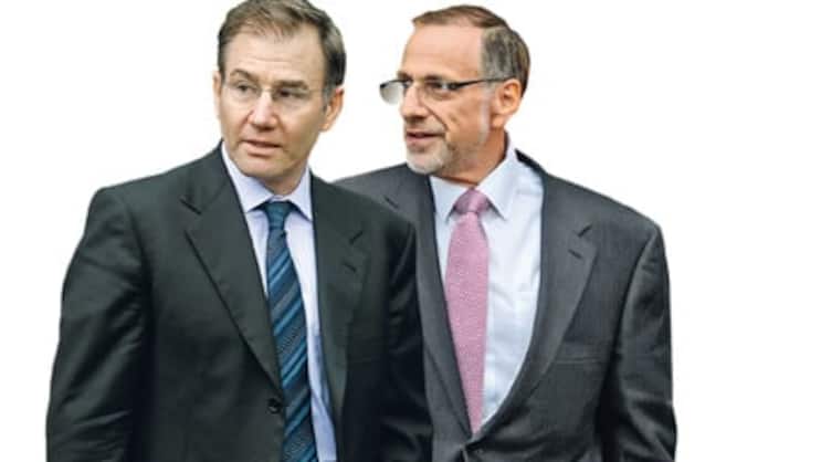 Sieger und Verlierer im Glencore-Xstrata-Deal: Ivan Glasenberg (l.), Mick Davis.