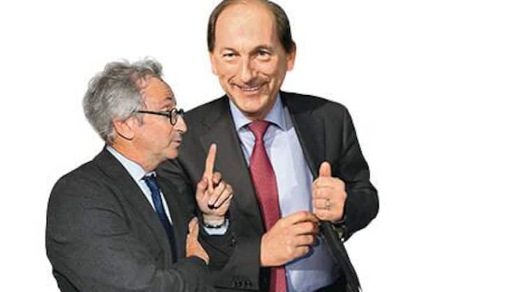 Sichere Werte auch in mageren Zeiten: Franck Riboud (links, Danone), Paul Bulcke (Nestlé).