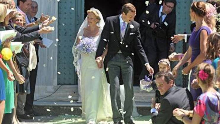 Albert Brenninkmeijer und seine Prinzessin bei ihrer Hochzeit im Juni 2012. (Bild: Keystone)