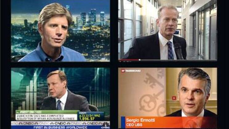 Joseph Hogan, ABB; Carsten Schloter, Swisscom; Martin Senn, ZFS; Sergio Ermotti, UBS (v.l. n. r.)