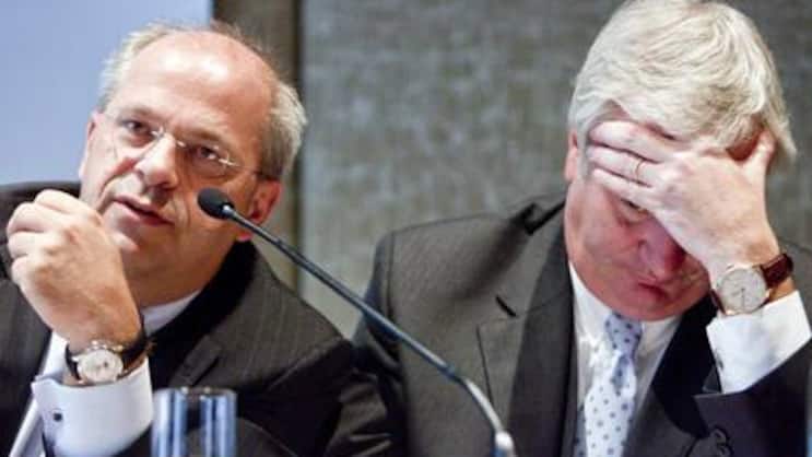 Treten bei Schmolz+Bickenbach ab: CFO Axel Euchner (l.) und CEO Benedikt Niemeyer. (Bild: Keystone)