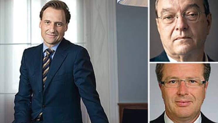 Nah beieinander: die langjährigen CS-Banker Walter Berchtold, Oswald Grübel und Thomas Amstutz (v.l.).