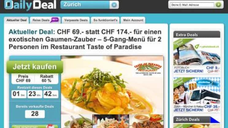 Die Gutschein-Plattform Daily Deal (Bild: Screenshot dailydeal.ch)
