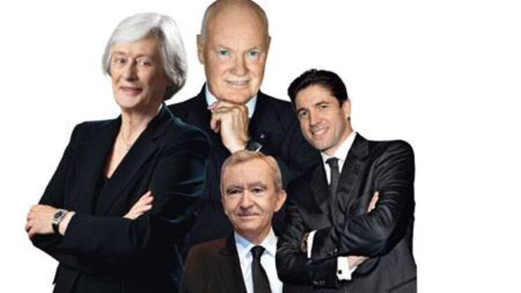 Jasmine Audemars, Jean- Claude Biver, Bernard Arnault, Frédéric de Narp (v.l.)