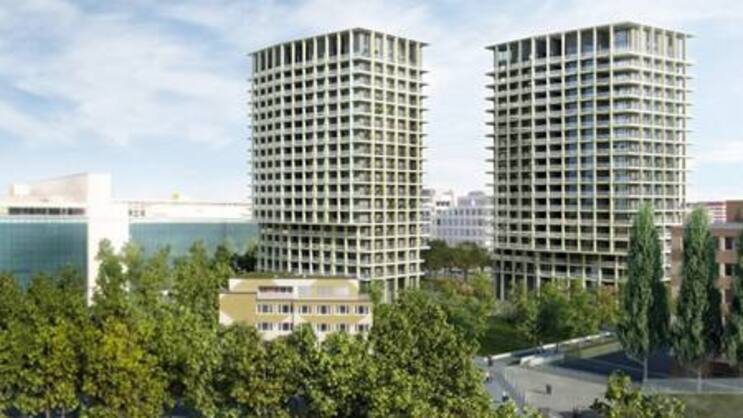 Zwei Wohntürme mit je 19 Stockwerken. (Bild: themetropolitans.ch, Implenia)