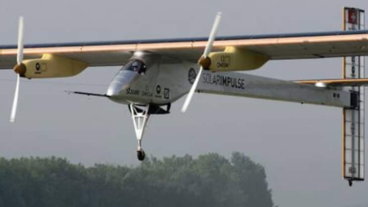Die «Solar Impulse» beim Start in Payerne. (Bild: Keystone)