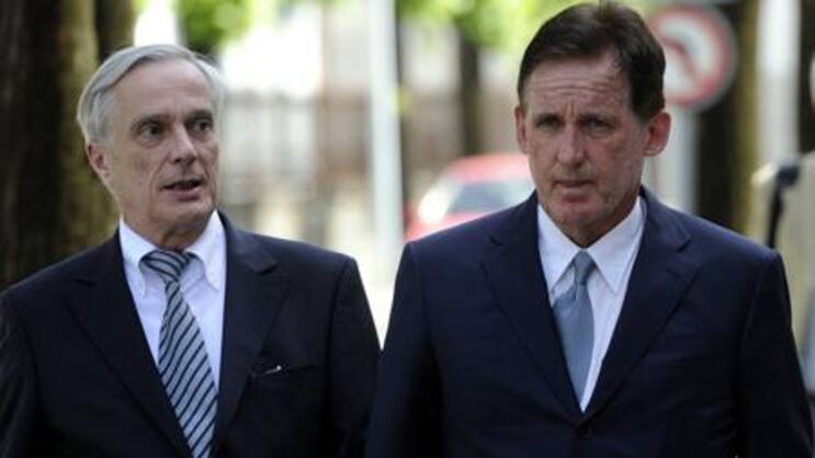 Verteidiger Lorenz Erni und sein Mandant Oskar Holenweger (Bild: Keystone)