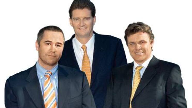240 Prozent Profit mit Partners Group seit 2009: Marcel Erni, Urs Wietlisbach und Alfred Gantner (v.l.).