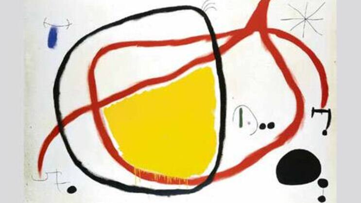 Joan Miró: «Oiseau dans la nuit», 1967, Öl auf Leinwand, The Nahmad Collection.