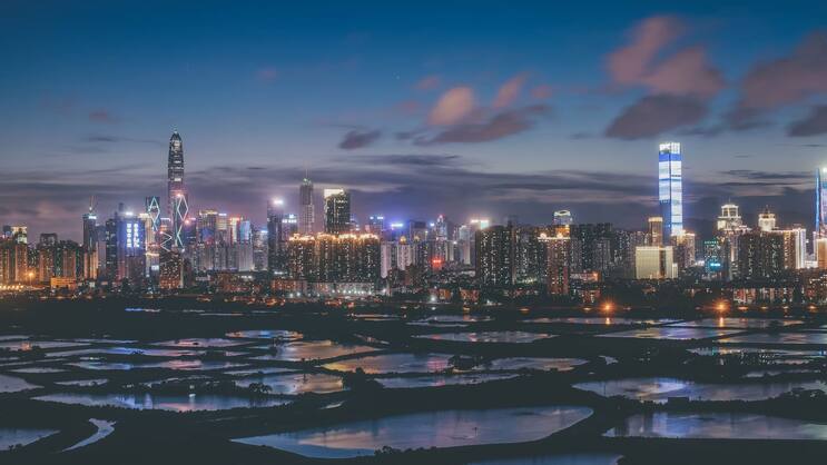 Blick auf Shenzhen, Chinas Wirtschaftsmetropole.
