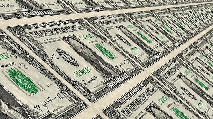 Dollarnoten im Druck.