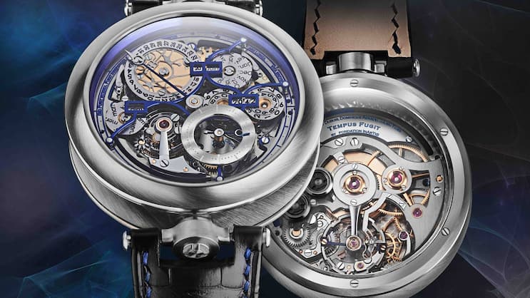 Der Uhrmacher programmiert die mechanische Lebensreserve in die Mechanik, sichtbar auf einer teilweise gebläuten peripheren Scheibe zu sehen, wobei Blau das Leben anzeigt.