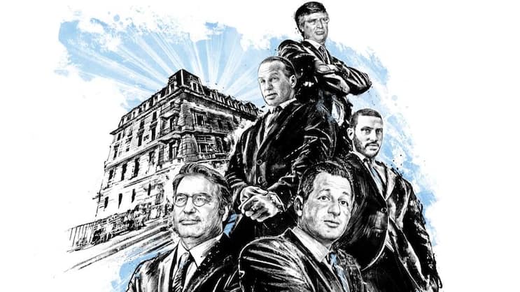 Die Kernfiguren bei EFG: Giorgio Pradelli, Alexander Classen, Boris Collardi, André Esteves, und John Latsis (von links).