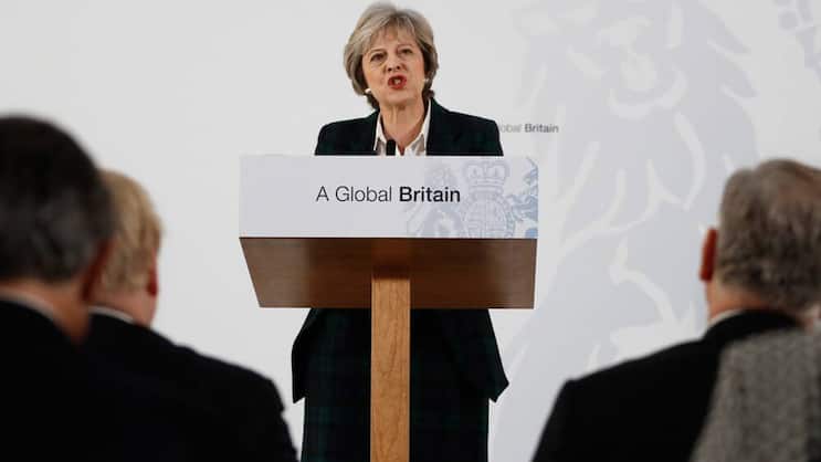 Theresa May: Die britische Regierungschefin präsentiert die Brexit-Leitlinien. Keystone