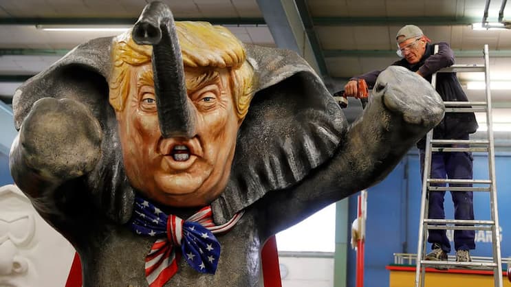 «Trump-el-tier»: Donald Trump ist beim diesjährigen Karneval ein beliebtes Motiv. Keystone