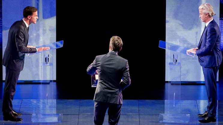 Mark Rutte (l.) vs. Geert Wilders: Beide kämpfen um jede Stimme. Keystone