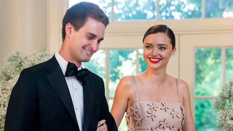 Glamour-Paar: Evan Spiegel (26) mit seiner Verlobten Miranda Kerr (33). Keystone