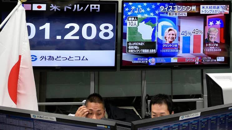 Börse von Tokio: Die US-Wahlen sorgen für Unruhe. Keystone