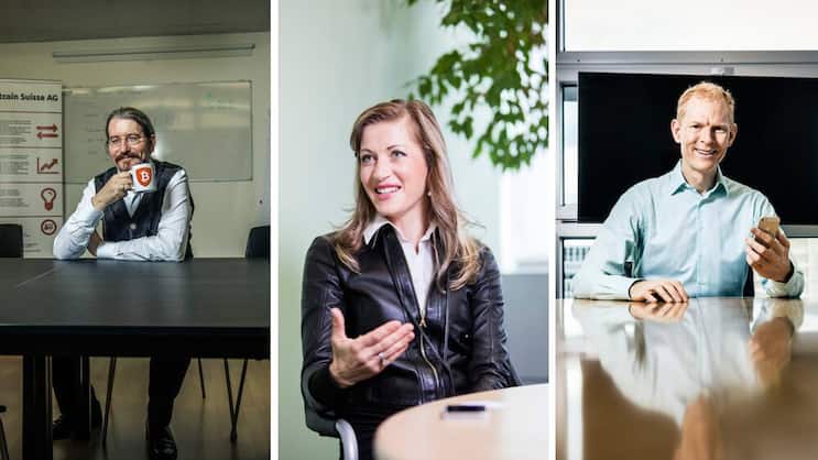 Zuger Pionierfirmen: Niklas Nikolajsen, Olga Feldmeier und Johann Gevers (v.l.).Kellenberger Kaminski