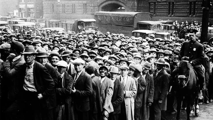Arbeitslose 1930: Wer der Masse folgt, ist im Aktienhandel meistens zu spät. Keystone