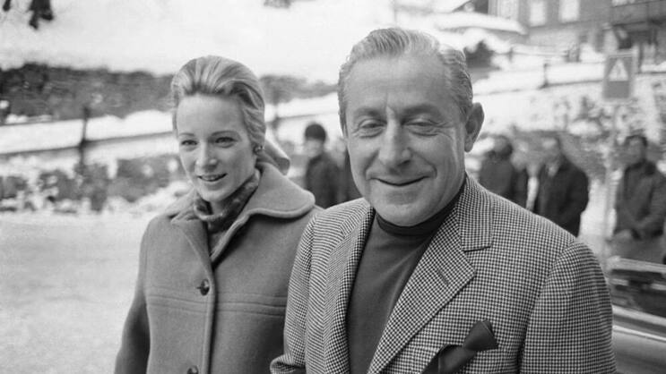 Auf  Hochzeitsreise in St. Moritz: Stavros Niarchos mit seiner Frau.  Keystone