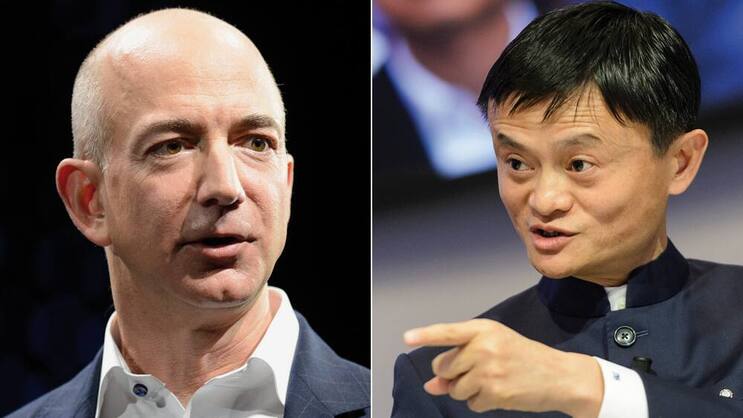 Auf dem Vormarsch: Amazon-Chef Jeff Bezos (l.) und Alibaba-Gründer Jack Ma. Keystone