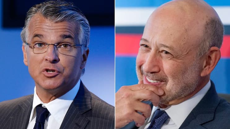 Sergio Ermotti und Lloyd Blankfein: Beide Banker legen den Fokus auf China.  Keystone