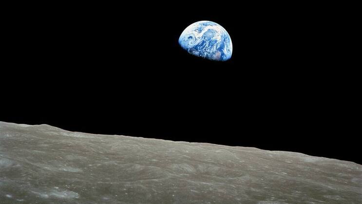 Weltraum: Der Blick vom Mond auf die Erde. Keystone