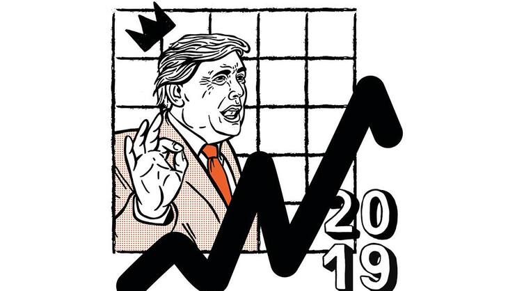 Der Kurstreiber: Donald Trump hat den USA mit der Steuerreform eine Sonderkonjunktur verpasst. Doch 2019 wird der fiskalische Stimulus zu einem Malus. Trump wird alles versuchen, um die Wirtschaft bis zu den Präsidentschaftswahlen im November 2021 in Gang zu halten. Bis dahin wird er wohl auch den Handelsstreit mit China instrumentalisieren.