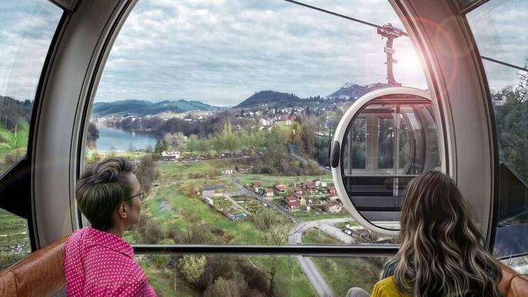 Mit diesem Retro-Bild wollen die Visionäre die Seilbahn schmackhaft machen.