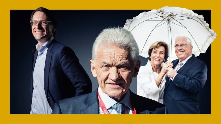 DIE REICHSTEN DER REICHEN: Jörg Duschmalé, Guennadi Timtschenko und die Familie Blocher (v.l.).
