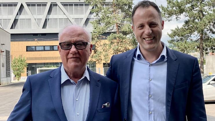 Vladimir Cmiljanovic (r.), CEO des Impfstoffentwicklers RocketVax, mit dem Basler Juristen und Unternehmer Thomas Staehelin, einem der Founding-Investoren von RocketVax.