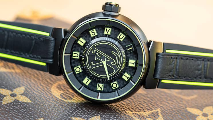 Ambitionierte Uhrmacherkunst: Die Tambour Spin Time Air Quantum von Louis Vuitton.