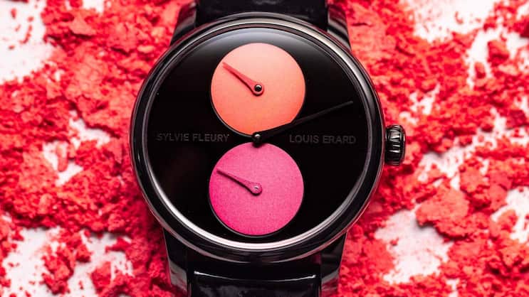 Die Uhr, die aus der Kollaboration zwischen Louis Erard und der Künstlerin Sylvie Fleury entstanden ist.