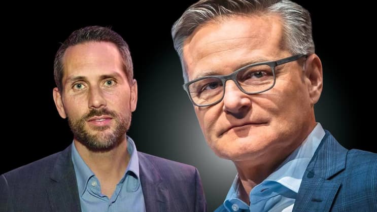 Kostendruck: Migros-Chef Mario Irminger (rechts) drückt auf die Ausgabenbremse. Das bekommt auch der Onlinehändler Digitec Galaxus unter der Leitung von Florian Teuteberg zu spüren.