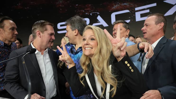 Gigantischer Börsengang: SpaceX-Präsidentin Gwynne Shotwell am Tag des IPO an der US-Technologiebörse Nasdaq.