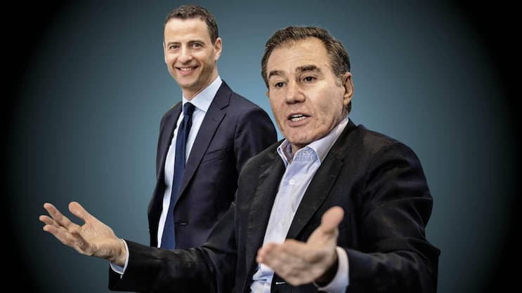 Glencore-Chef Gary Nagle (l.) gerät wegen schlechter Zahlen von Aktionärsseite unter Druck, darunter Ex-CEO Ivan Glasenberg.