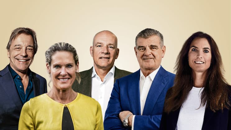 Family-Affairs (von links): Silvio Denz, Tanja Wegmann,Barend Fruithof, Peter Spuhler, Daniela Spuhler-Hoffmann,aktuelle und ehemalige Verwaltungsratsmitgliederder Florhof Immobilien AG.
