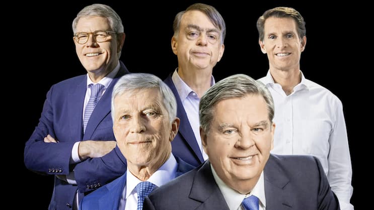 Rekordhalter: Albert Baehny, André Hoffmann, Steffen Meister (oben v.l.) sowie Rolf Dörig, Johann Rupert (unten v.l.).